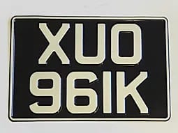 Classic Number Plate Black and Silver