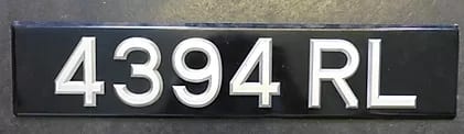 Classic Number Plate Silver Plastic Digit