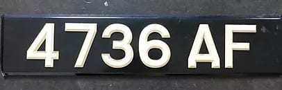 Classic Number Plate White Plastic Digit