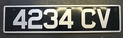 Pre 1963 Pressed Black and Silver Number