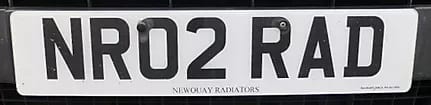 White Reflective Oblong Number Plate