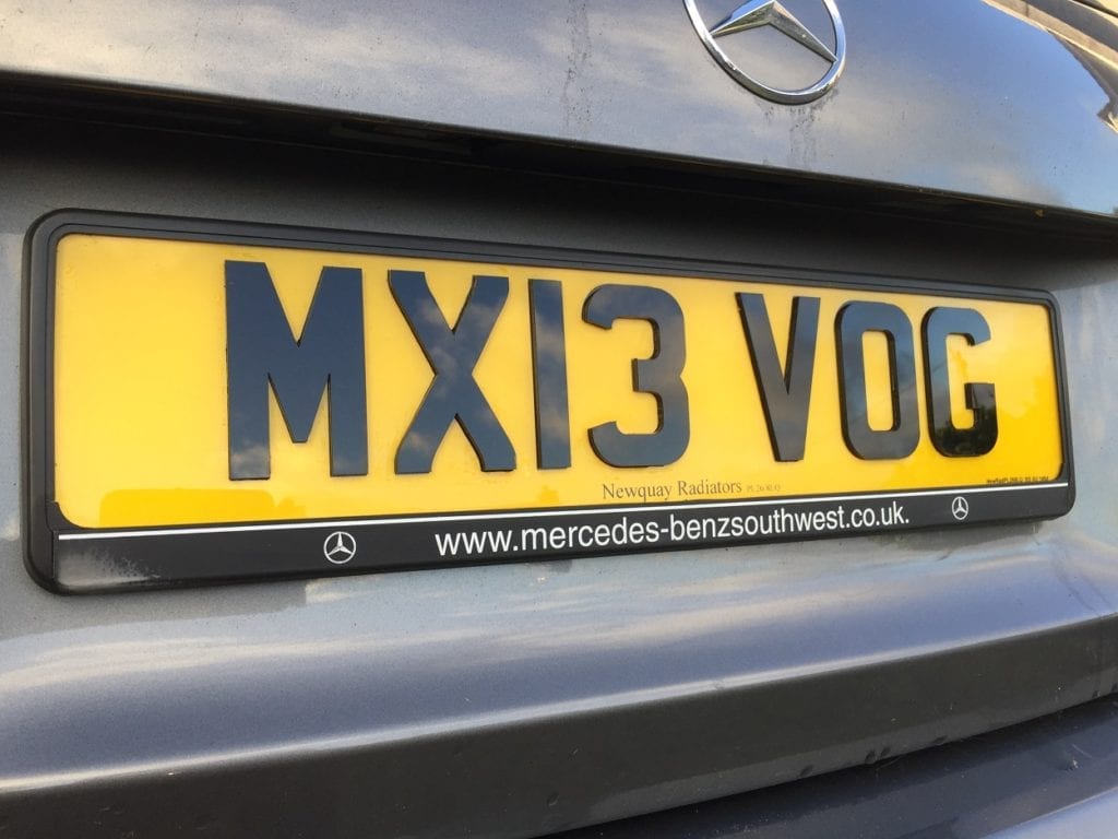 4D Number Plate Yellow